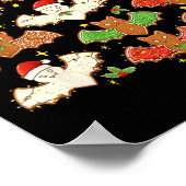 Santa Hat Bat Soky Christmas Gingerbread Bats Xmas Poster (Hoek)