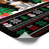 Santa Hat Beagle Dog Kerstboom Lights Ugly Sw Poster (Hoek)