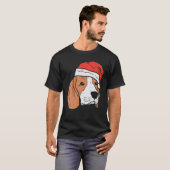 Santa Hat Beagle Pajamas Kerstmis Pjs Dog Lo T-shirt (Voorkant volledig)