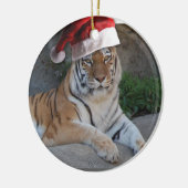 Santa Hat Bengal Tiger Keramisch Ornament (Links)