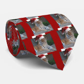 Santa Hat Bengal Tiger Stropdas (Opgerold)