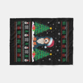 Santa Hat Bernedoodle Hond Kerstboom Lights Ug Fleece Deken (Voorkant (Horizontaal))