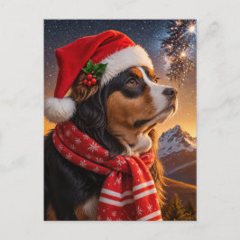 Santa Hat Berner Sennenhond Briefkaart