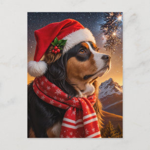 Santa Hat Berner Sennenhond Briefkaart