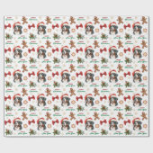 Santa Hat Bernese Mountain Dog Christmas Cadeaupapier (Vlak)
