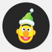 Santa Hat Bert  Ronde Sticker (Voorkant)