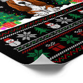 Santa Hat Bet Hound Dog Xmas Tree Lights Ugly Swea Poster (Hoek)