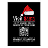 Santa Hat, Bezoek Santa, QR Code Queue Perfect Poster (Voorkant)