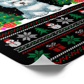 Santa Hat Bichon Frise Dog Xmas Tree Lights Ugly S Poster (Hoek)