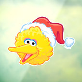 Santa Hat Big Bird Raamsticker (Vel 3)