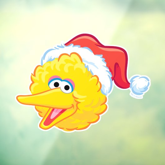 Santa Hat Big Bird Raamsticker (Vel 3)