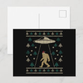 Santa hat Bigfoot Alien Ufo Sasquatch Briefkaart (Voorkant / Achterkant)