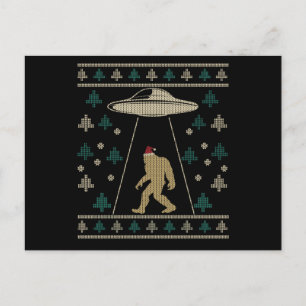 Santa hat Bigfoot Alien Ufo Sasquatch Briefkaart