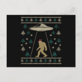 Santa hat Bigfoot Alien Ufo Sasquatch Briefkaart (Voorkant)