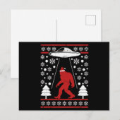 Santa hat Bigfoot Alien Ufo Sasquatch Briefkaart (Voorkant / Achterkant)