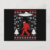 Santa hat Bigfoot Alien Ufo Sasquatch Briefkaart (Voorkant)