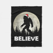 Santa Hat Bigfoot Believe Christmas Lights Rock Sa Fleece Deken (Voorkant)