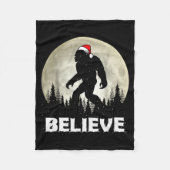 Santa Hat Bigfoot Believe Christmas Lights Rock Sa Fleece Deken (Voorkant)
