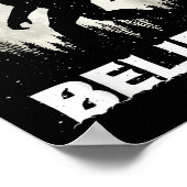 Santa Hat Bigfoot Believe Christmas Lights Rock Sa Poster (Hoek)