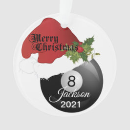 Santa Hat Billiard-ontwerp | DIY-naam Ornament