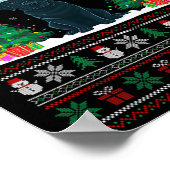 Santa Hat Black Labrador Dog Xmas Tree Lights Ugly Poster (Hoek)