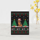 Santa Hat Bloedhond Kerstboom Lights Ugl Kaart (Gele Bloem)