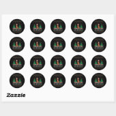 Santa Hat Bloedhond Kerstboom Lights Ugl Ronde Sticker (Vel)