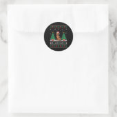 Santa Hat Bloedhond Kerstboom Lights Ugl Ronde Sticker (Tas)