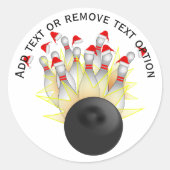 Santa Hat Bowling STRIKE Kerstmis Ronde Sticker (Voorkant)