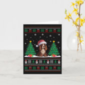 Santa Hat Boykin Spaniel Hond Xmas Tree Lights Ugl Kaart (Gele Bloem)