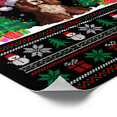 Santa Hat Boykin Spaniel Hond Xmas Tree Lights Ugl Poster (Hoek)