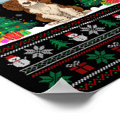 Santa Hat Brittany Spaniel Hond Xmas Tree Lights U Poster (Hoek)