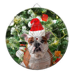 Santa Hat Bulldog Kerstboom Sneeuwman Gift Box Dartbord
