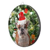 Santa Hat Bulldog Kerstboom Sneeuwman Gift Box Dartbord (Voorkant Rechts)