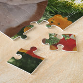 Santa Hat Bulldog Kerstboom Sneeuwman Gift Box Legpuzzel (Zijkant)