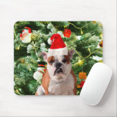 Santa Hat Bulldog Kerstboom Sneeuwman Gift Box Muismat (Met muis)