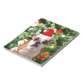 Santa Hat Bulldog Kerstboom Sneeuwman Gift Box Notitieblok (Linkerzijde)