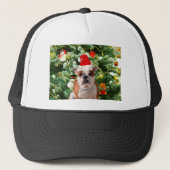 Santa Hat Bulldog Kerstboom Sneeuwman Gift Box Trucker Pet (Voorkant)