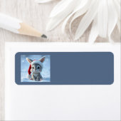 Santa Hat Bunny Adresetiketten Etiket (Insitu)