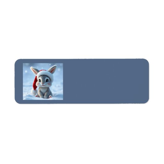 Santa Hat Bunny Adresetiketten Etiket (Voorkant)