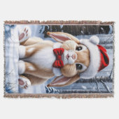 Santa Hat Bunny Gooi Deken (Voorkant)