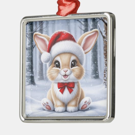 Santa Hat Bunny Ornament (Links)