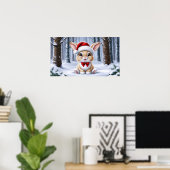 Santa Hat Bunny Poster (Thuiskantoor)