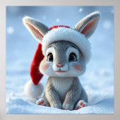Santa Hat Bunny Poster (Voorkant)