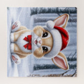 Santa Hat Bunny Puzzel (Horizontaal)