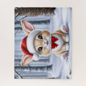Santa Hat Bunny Puzzel (Verticaal)