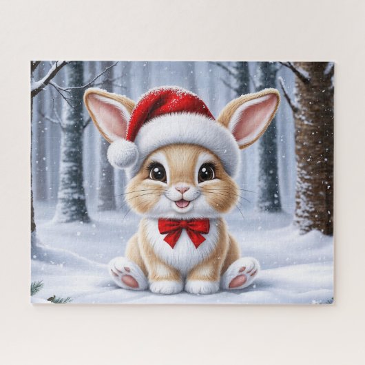 Santa Hat Bunny Puzzel (Horizontaal)