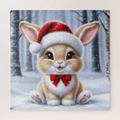 Santa Hat Bunny Puzzel Legpuzzel (Verticaal)