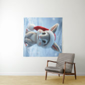 Santa Hat Bunny Tapestry Wandkleed (In Situ (horizontaal))