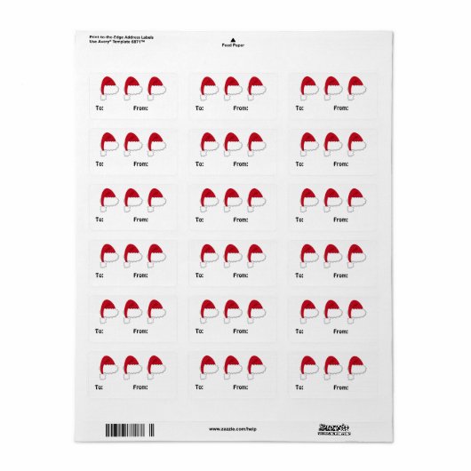 Santa Hat Cadeau Label Labels #HolidayZ (Full Sheet)